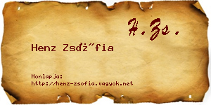 Henz Zsófia névjegykártya